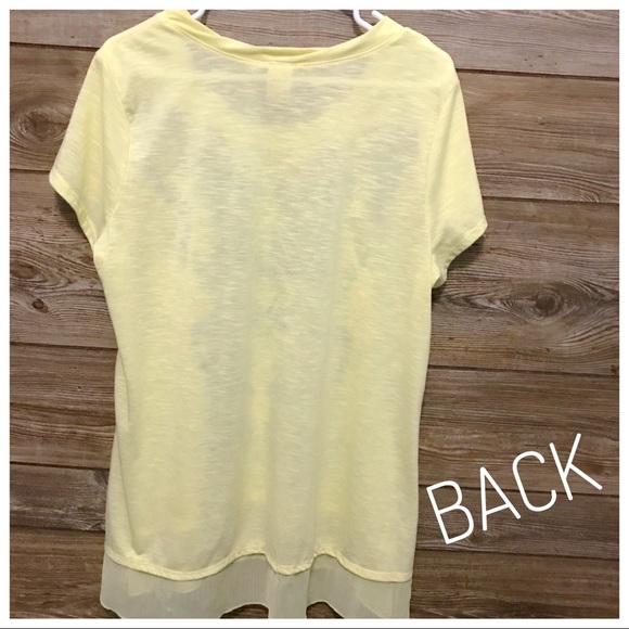 XXL Faded Glory Butterfly Lt Yellow Top 🦋 - Picture 3 of 8